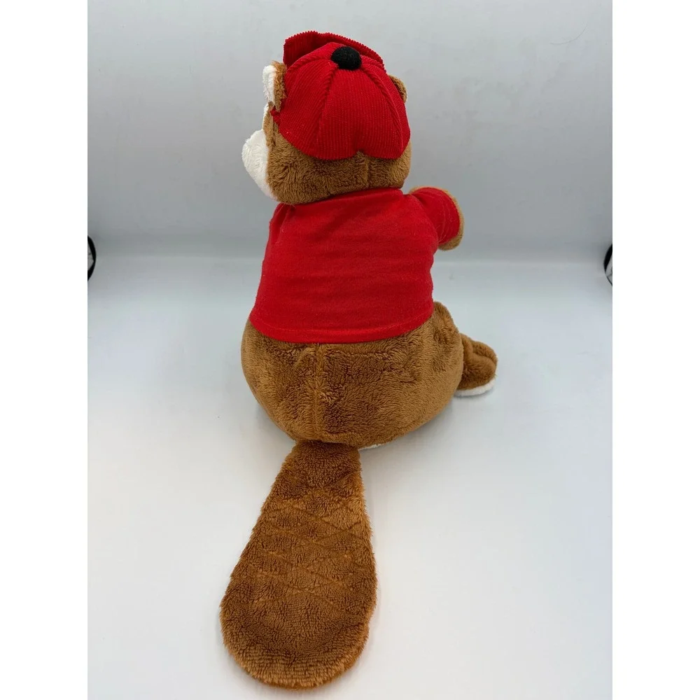 Buc-ee's Plush Beaver Mascot Red T-Shirt Corduroy Hat Stuffed Animal 10 Inch